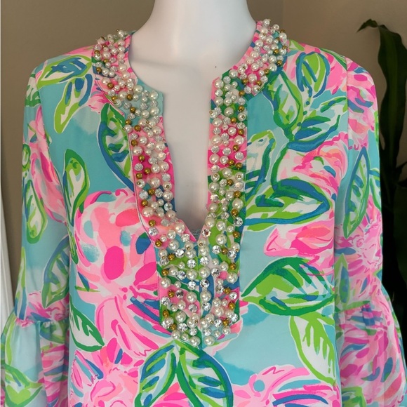 Lilly Pulitzer Floral Dress in Pink and Green - Picture 2 of 9